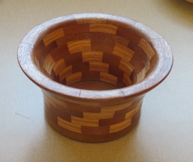 Elm and mahagony segmented bowl by Geoff Christie